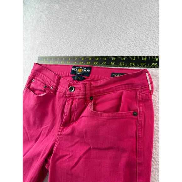 Lucky Brand Women Sweet N Crop Denim Size 8/29 Hot Pink Straight Jeans Colorful - Picture 6 of 10